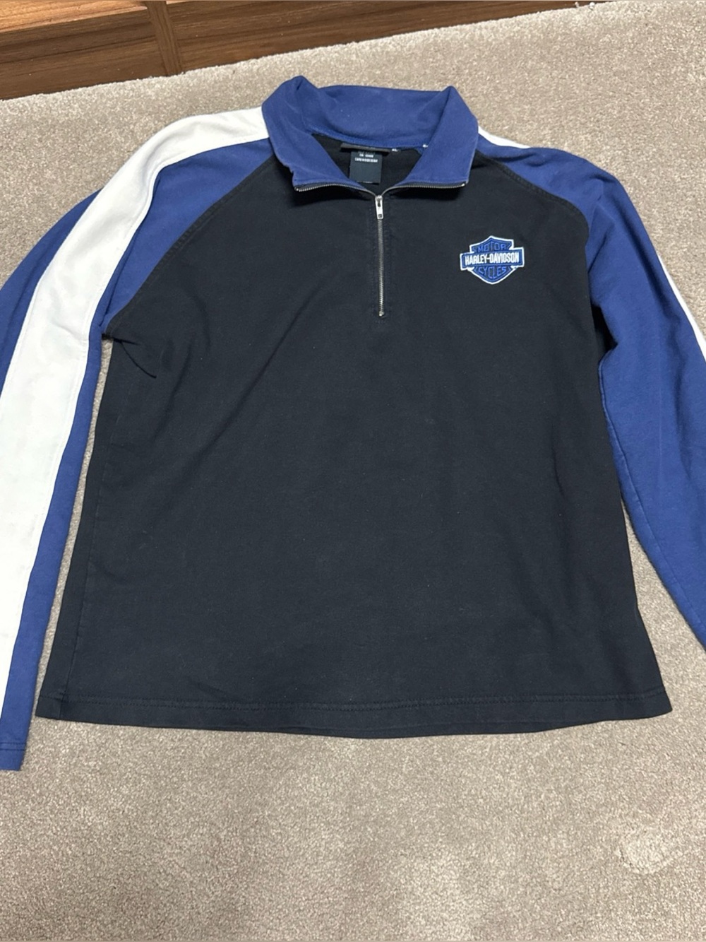 Harley-Davidson Black, Blue & White Quarter-Zip Pullover